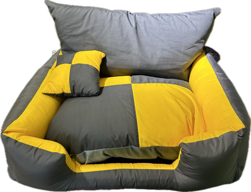 Cama Modelo Sillón Amarillo / Gris Talla L1