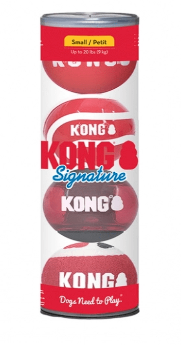 KONG SIGNATURE BALLS 4-PK SMALL (SKM3)1