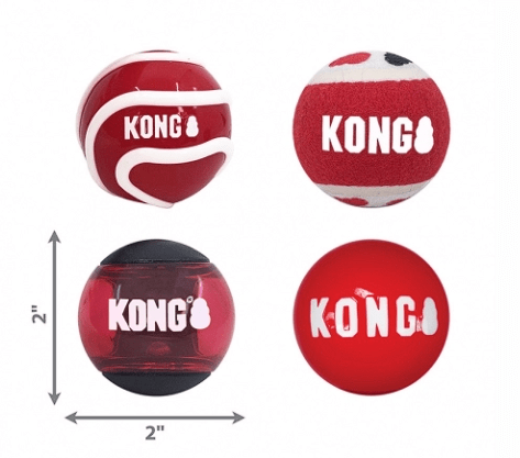 KONG SIGNATURE BALLS 4-PK SMALL (SKM3)2