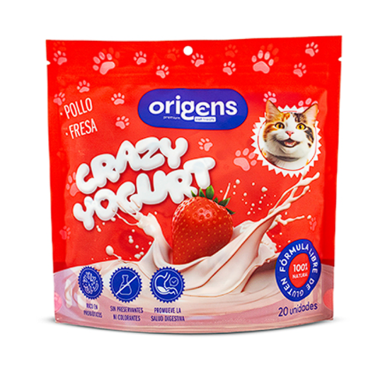 Origens Snack Gato Crazy Yogurt de Pollo y Fresa 20Gr1