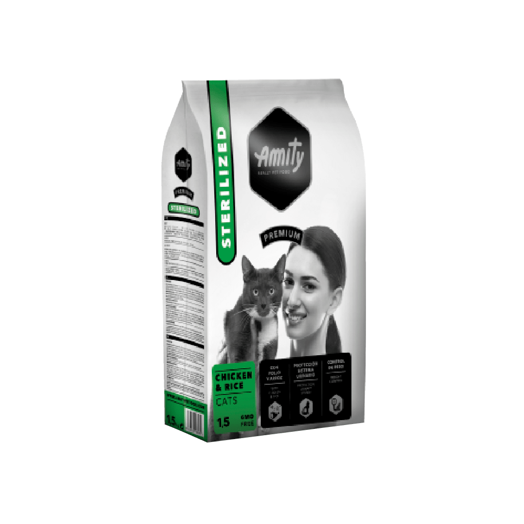 AMITY CAT PREMIUM STERILIZED CATS CHICKEN & RICE 1.5kg1