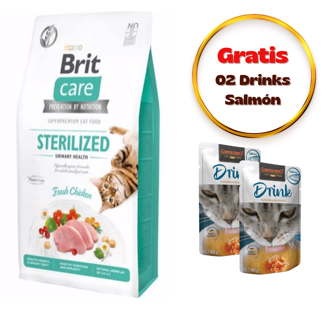BRIT CARE CAT STERILIZED URINARY HEALTH 7kg - Promo Drink1