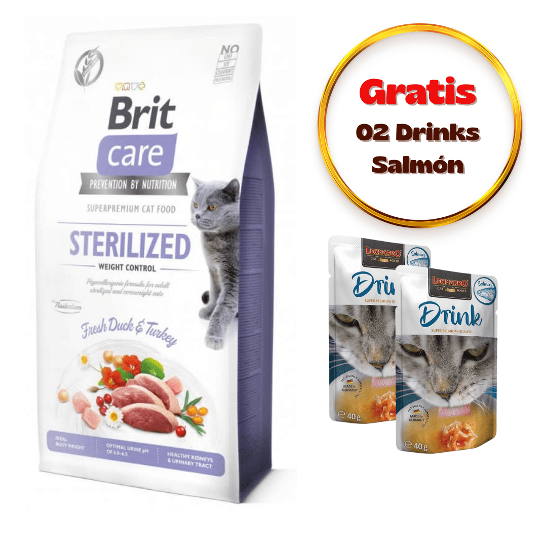 BRIT CARE CAT STERILIZED WEIGHT CONTROL 7kg - Promo Drink1