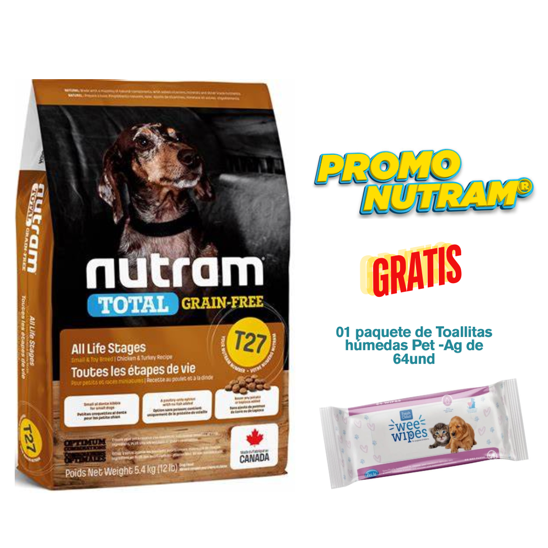 T27 NUTRAM TOTAL GRAIN FREE - TURKEY CHICKEN & DUCK SMALL DOG 5.4kg - Promo Pet Ag1