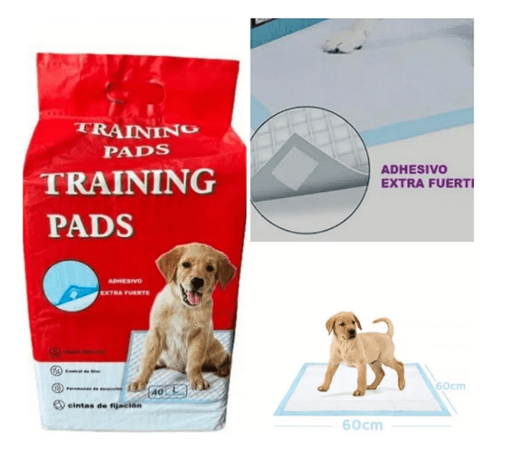 Training Pads - Pañales de piso (60x60cm) con cinta adhesiva Talla L - 40und3