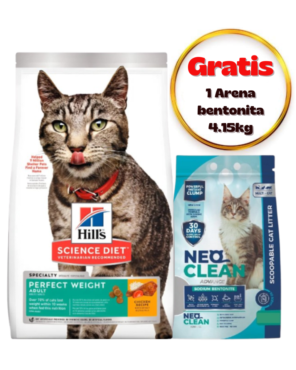 Hills SD Feline Perfect Weight 1.36kg - Promo Neo Clean bentonita1