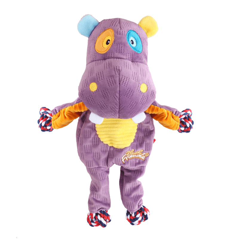 GIGWI PLUSH FRIENDS HIPPO ROPE2