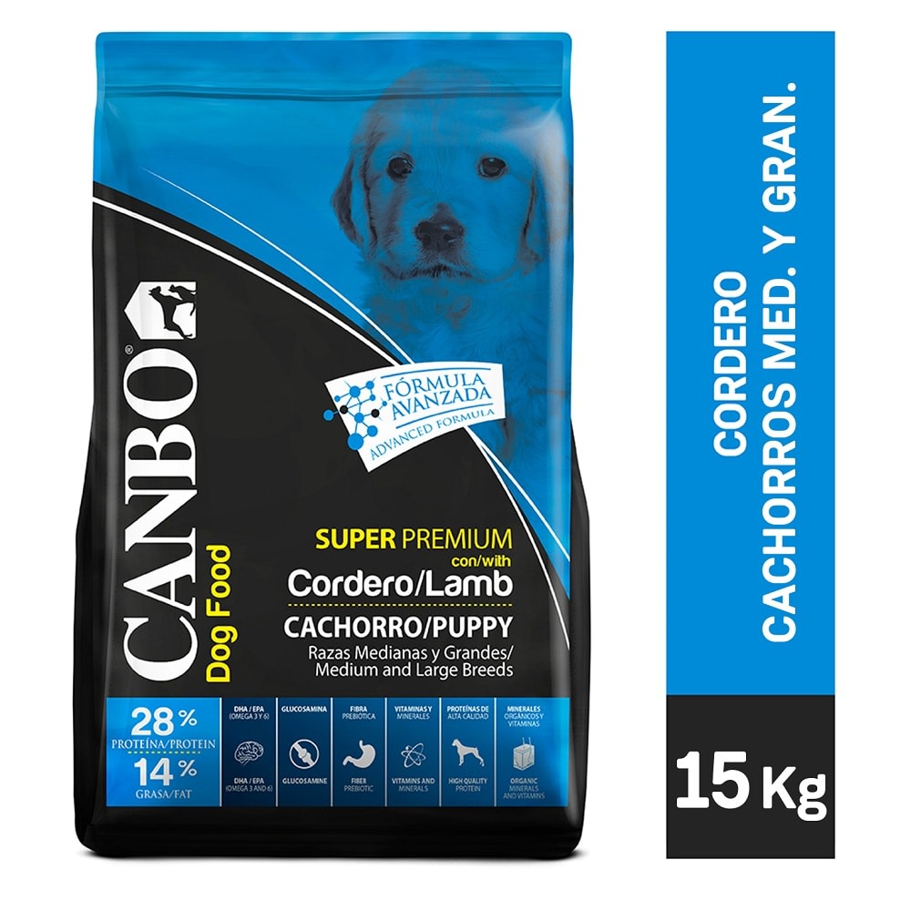 Canbo Cachorro Super Premium Cordero Razas Medianas y Grande 15kg1