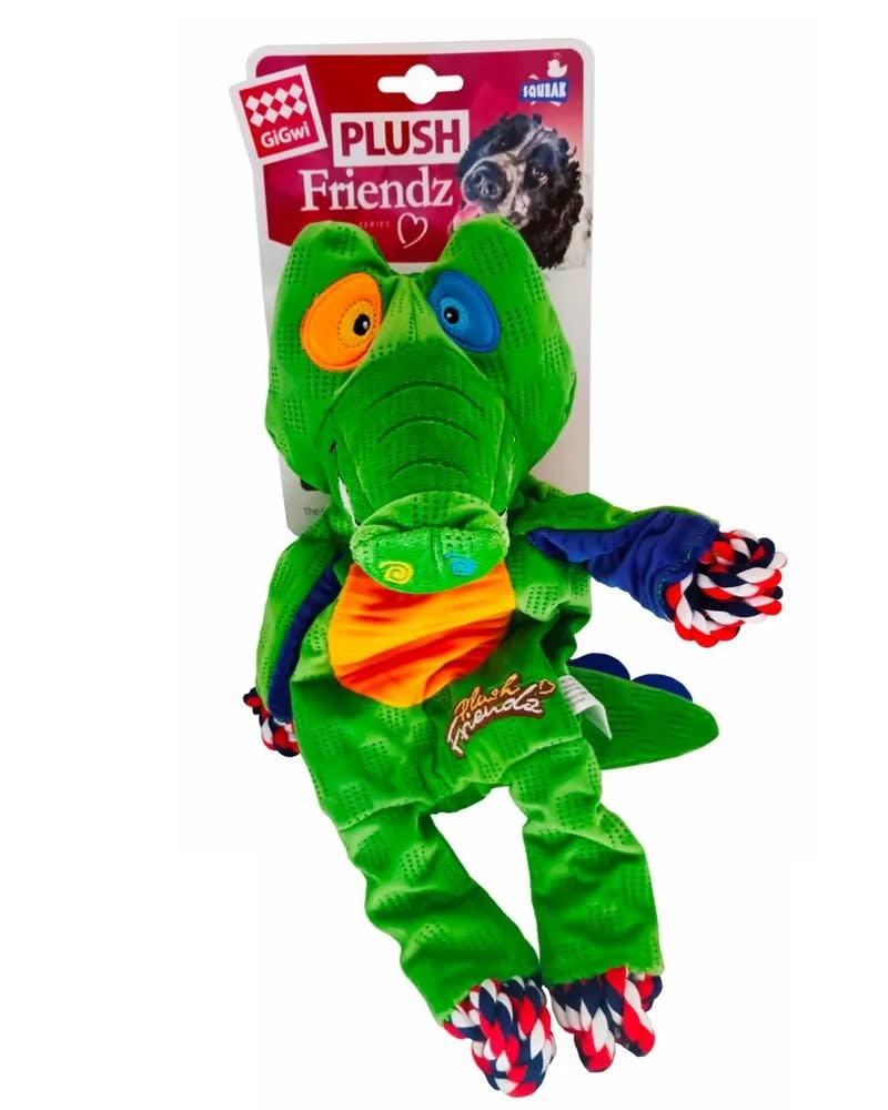 GIGWI PLUSH FRIENDS CROCODILE ROPE2
