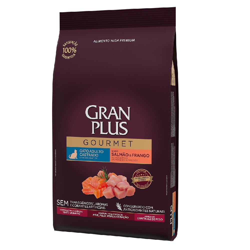 Gran Plus Gato Gourmet  Adulto Castrado Salmón & Pollo 10kg1