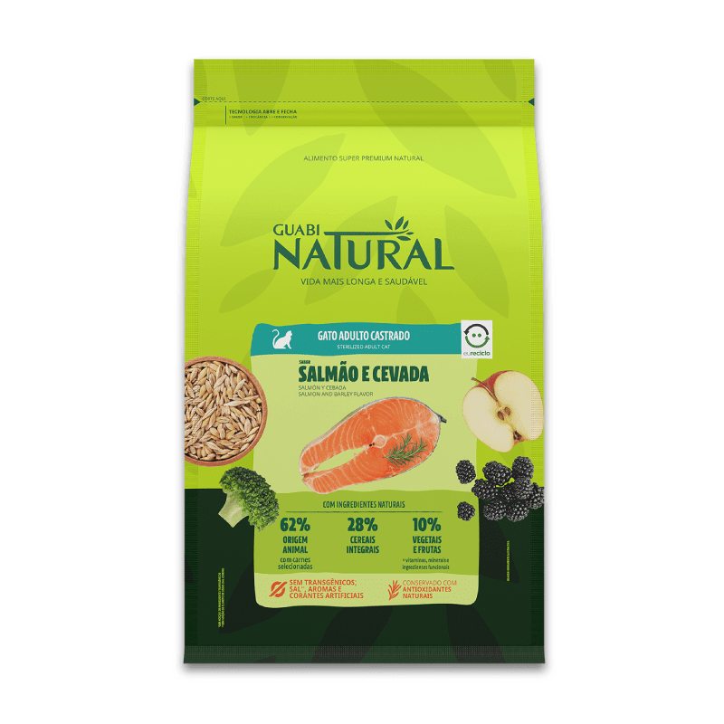 Guabi Natural Gato Adulto Castrado Salmón y Cebada 7.5kg1