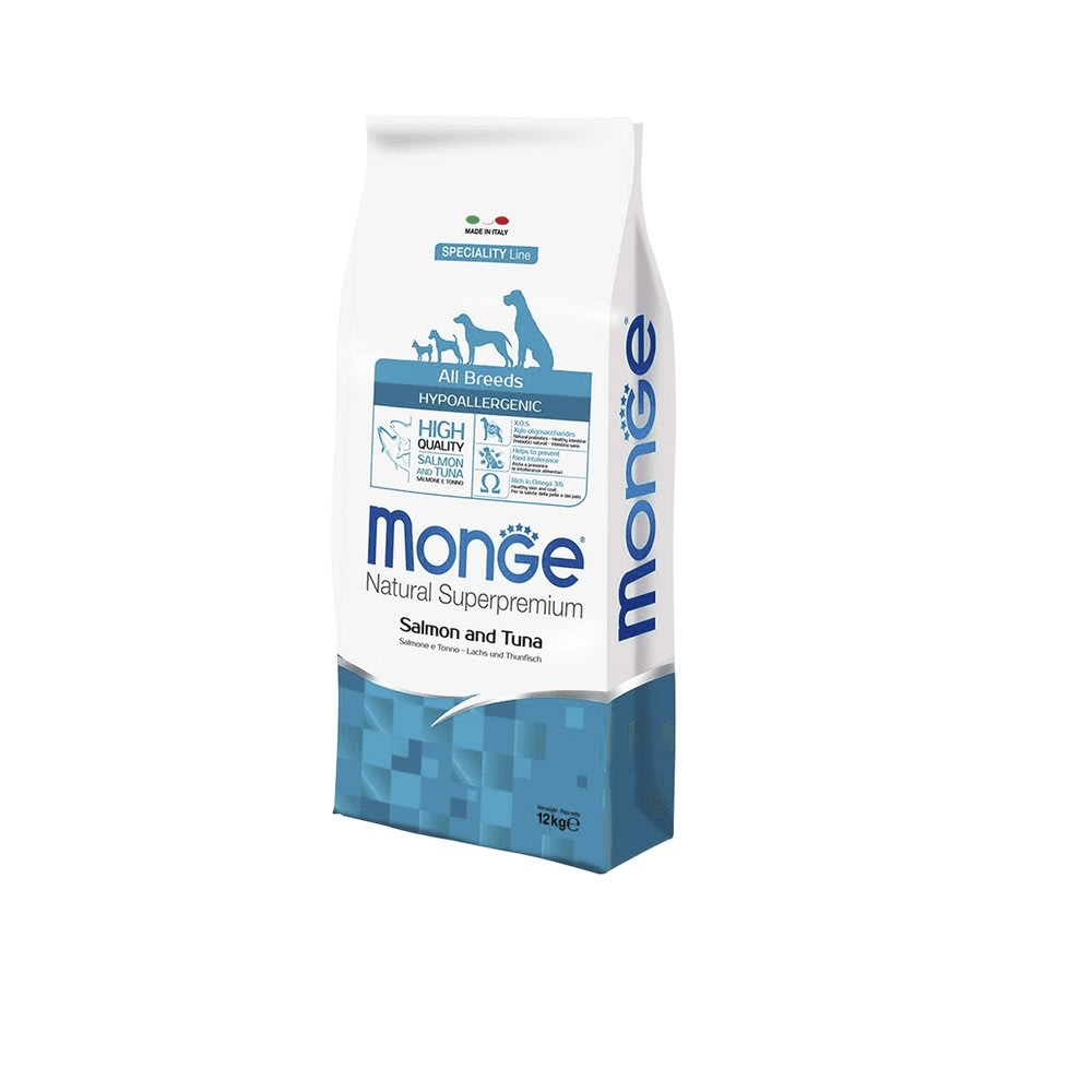 Monge Canine hypoallergenic salmón y atún 12kg1