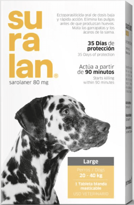 Suralan Antipulgas para Perro - Large (20 a 40kg) 1 tableta1