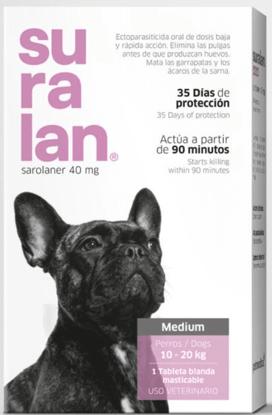 Suralan Antipulgas para Perro - Medium (10 a 20kg) 1 tableta1