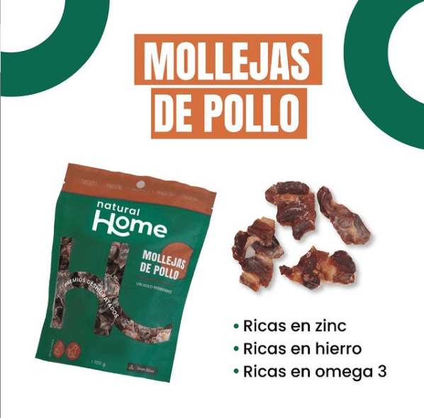 NATURAL HOME MOLLEJAS DE POLLO DESHIDRATADOS (70 GR)2