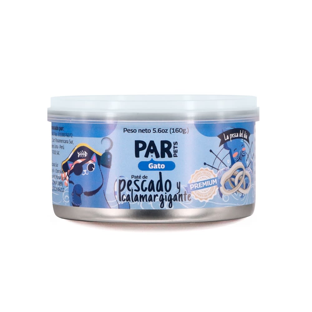 Par Pets gato paté de Pescado y Calamar gigante - 160gr1