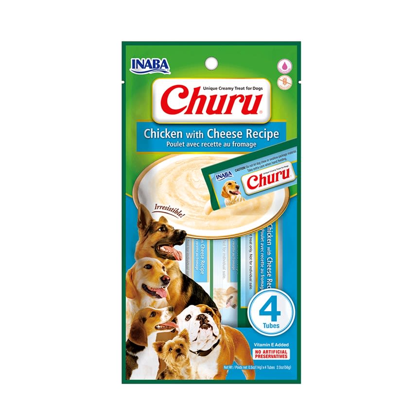 Snack Churu para perro de pollo con queso (1 paquete contiene 4 tubos)1