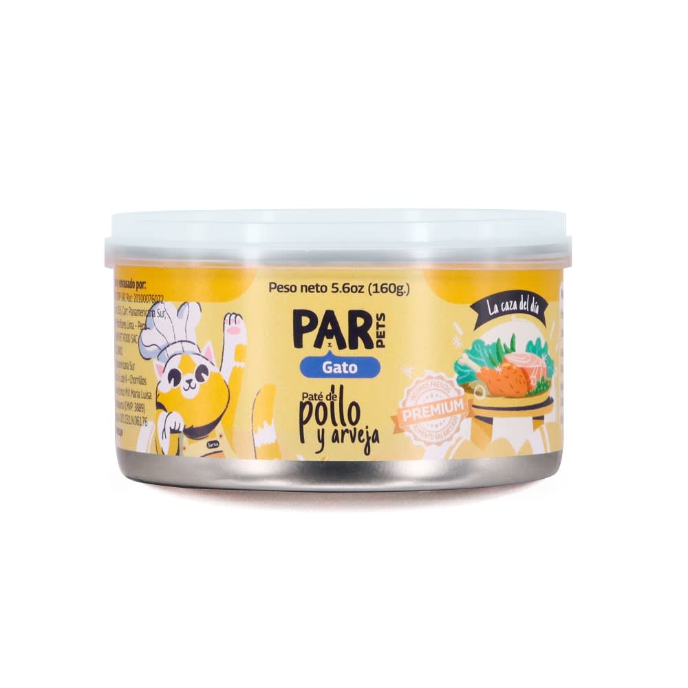 Par Pets gato paté de Pollo y alverja 160gr1