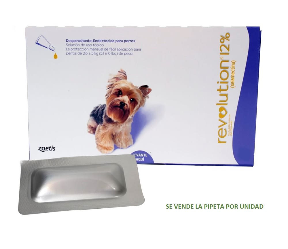 REVOLUTION 12% (MORADA) PARA PERROS  DE 2.6kg A 5kg (01 pipeta)1