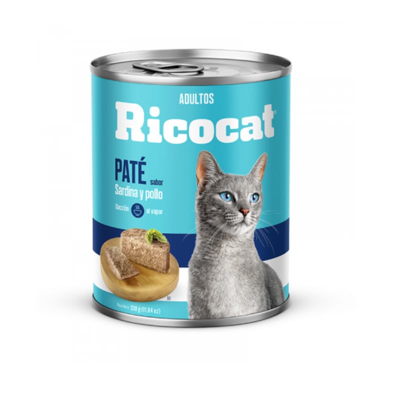 Ricocat Pate Adulto sabor sardina pollo (Lata) - 330gr1