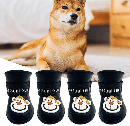 Zapato para perro de silicona para LLuvia (Medium Negro)1