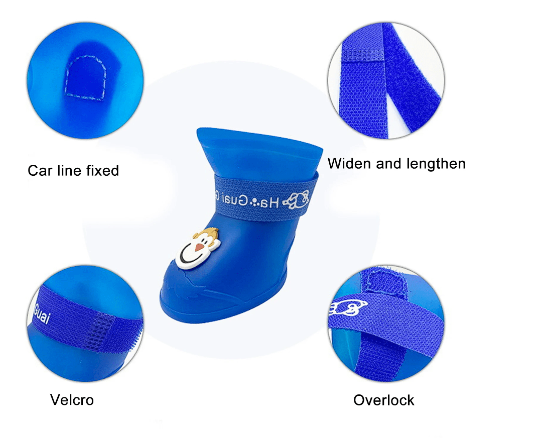 Zapato para perro de silicona para LLuvia (Medium Azul)2