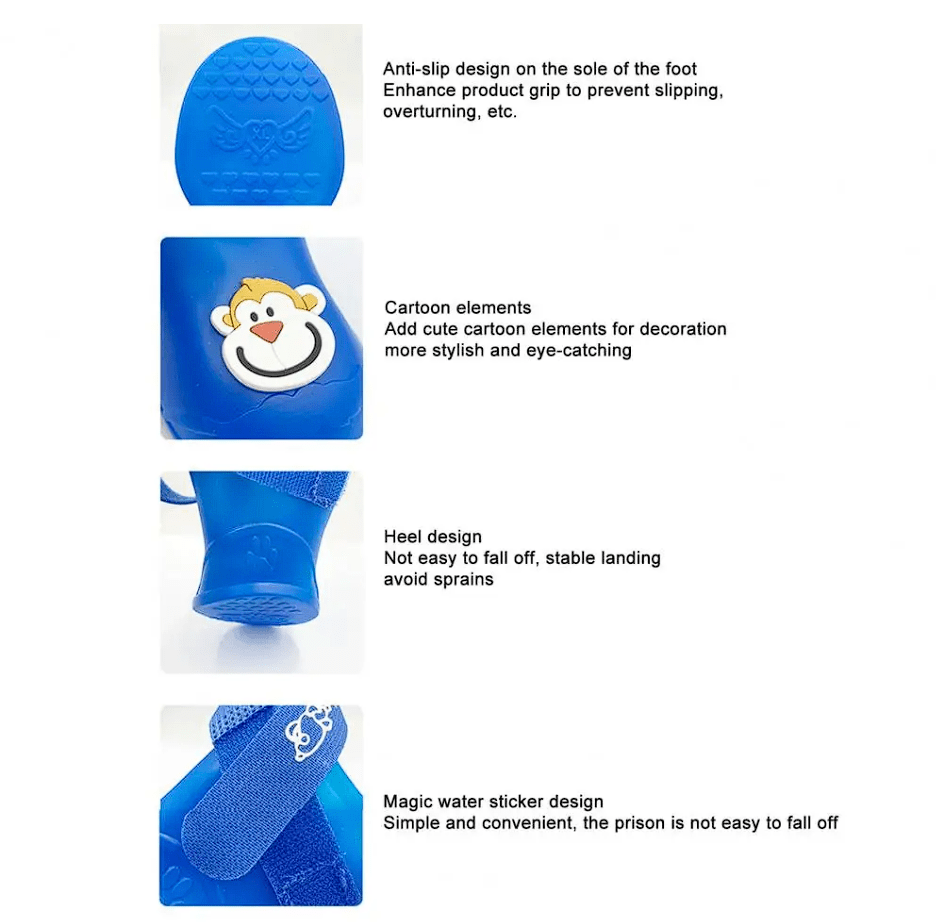 Zapato para perro de silicona para LLuvia (Medium Azul)3