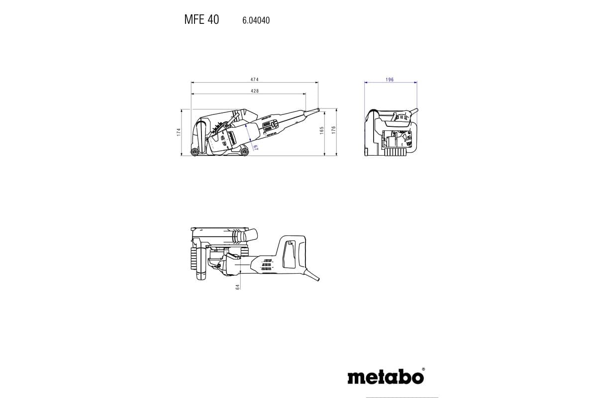 Rozadora Ranuradora de muros MFE 65 600365000 Metabo - Coimsa Ferretera