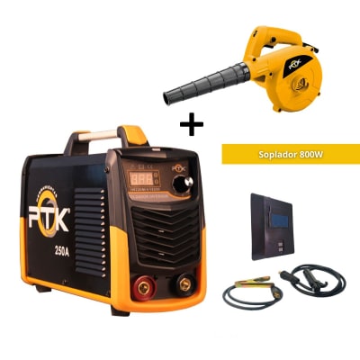 Soldadora inv 250A 8300W + soplador 800W PTK1