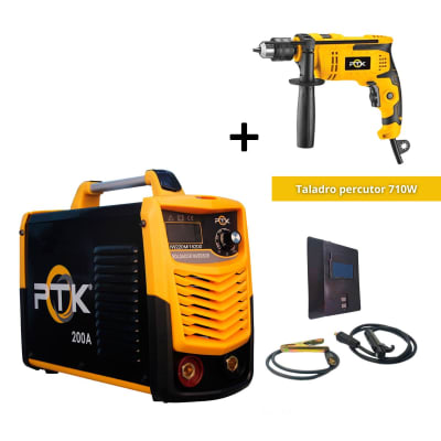 Soldadora inv 200A 5300W + Taladro percutor 710W PTK1
