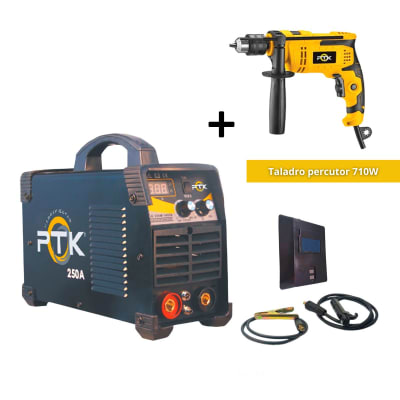 Soldadora inv 2 en 1 TIG + Taladro percutor 710W PTK1