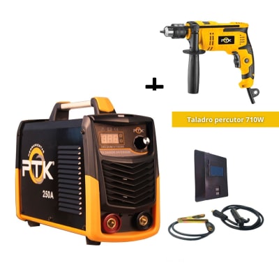 Soldadora inv 250A 8300W + Taladro percutor 710W PTK1