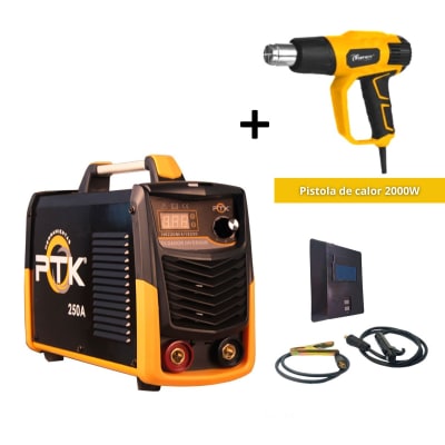 Soldadora inv 250A 8300W + Pistola de calor PTK1