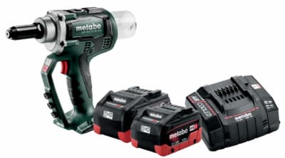 Remachadora a bateria (Pick&Mix) NP 18 LTX BL 5.0 Metabo + 2 bat 18 V - 5,5 AH + Carg  ASC 1456