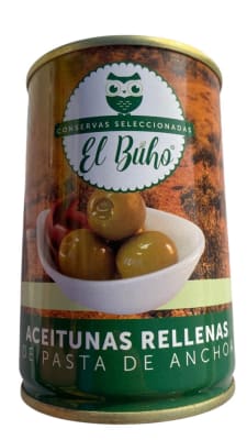 Aceitunas Rellenas de Anchoa El Buho Tarro 280 Gr