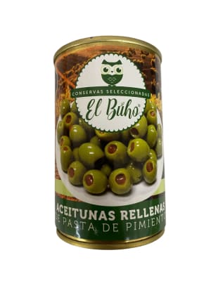 Aceitunas Rellenas de Pimiento El Buho Tarro 300 Gr