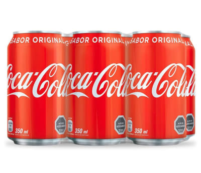 Bebida Lata Coca Cola 350 ml Pack x 6 und1