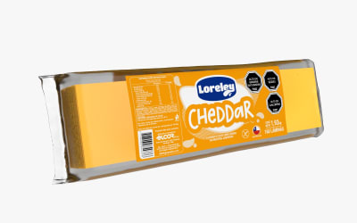 Queso Cheddar Sucedáneo Laminado Loreley Barra 1,92 kg