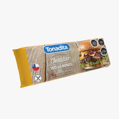 Queso Cheddar Laminado Tonadita Barra 1,92 kg