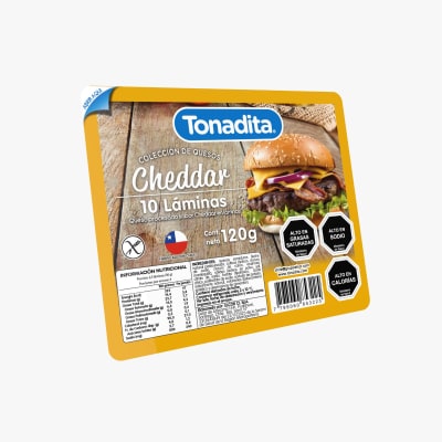 Queso Cheddar Laminado Tonadita 120 gr