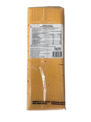 Queso Cheddar Vegano Mamma Mozza Barra 2,5 Kg Aprox1