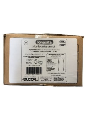 Mantequilla Sin Sal Tonadita 5 Kg