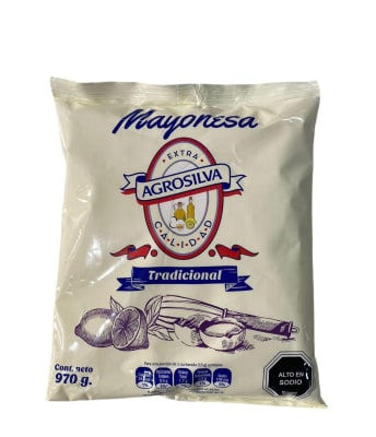 Mayonesa Tradicional Agrosilva Bolsa 970 gr