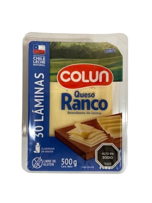 Queso Ranco Laminado Colun Sachet 500 gr