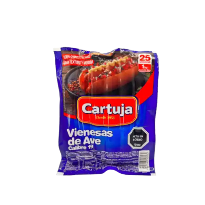 Salchicha de Ave Marca Cartuja  Presentación de 1 kilo