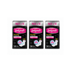 3 unidades de Toalla Nocturna Ultra Delgada Lady Soft x 14 unidades