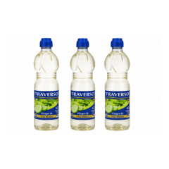 3 unidades de Vinagre de Vino Blanco Traverso 500 ml
