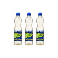 3 unidades de Vinagre de Vino Blanco Traverso 1 litro
