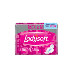 Toalla Ultra Delgada Rosada Lady Soft x 16 unidades