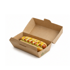 Caja Porta Hot Dog Kraft 17 cm x 25 unidades